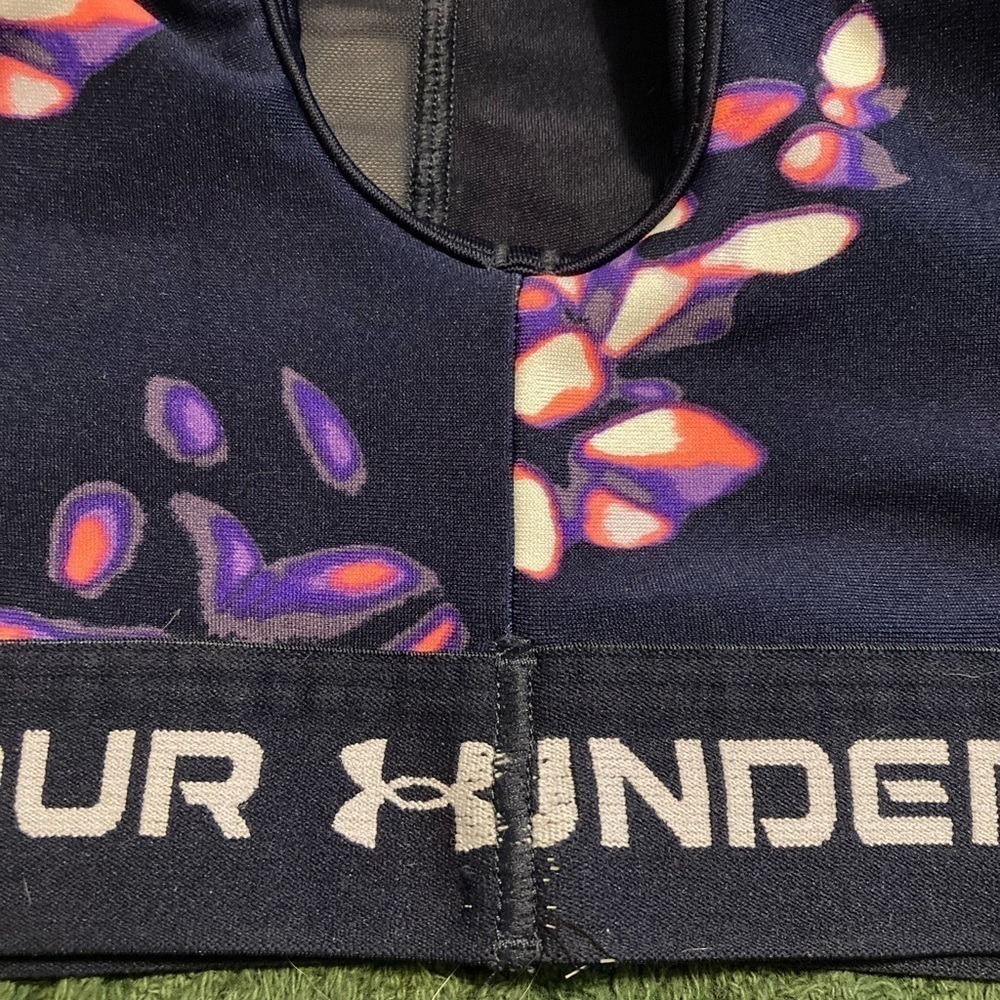 Under Armour Women's Blue And Purple Crossback Mid Sports Bra Size 1X - Picture 6 of 10
